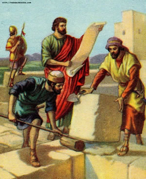 Nehemiah builds temple